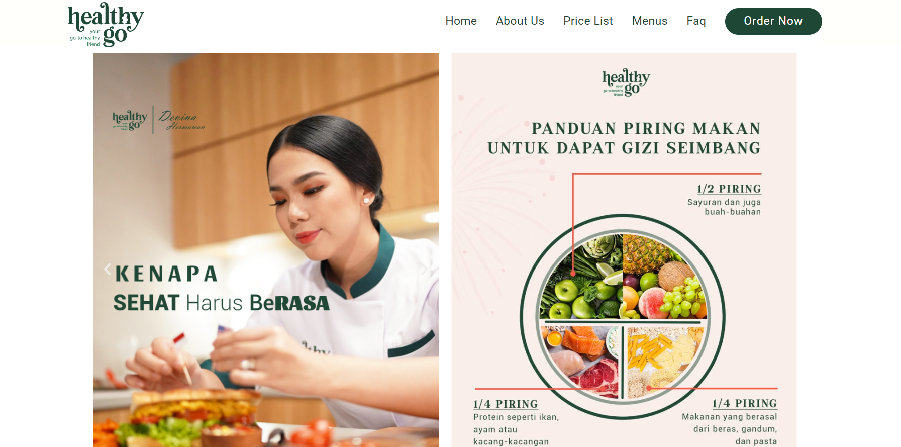 Landing page healthy go
