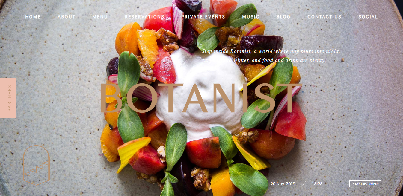 Landing page restoran botanist